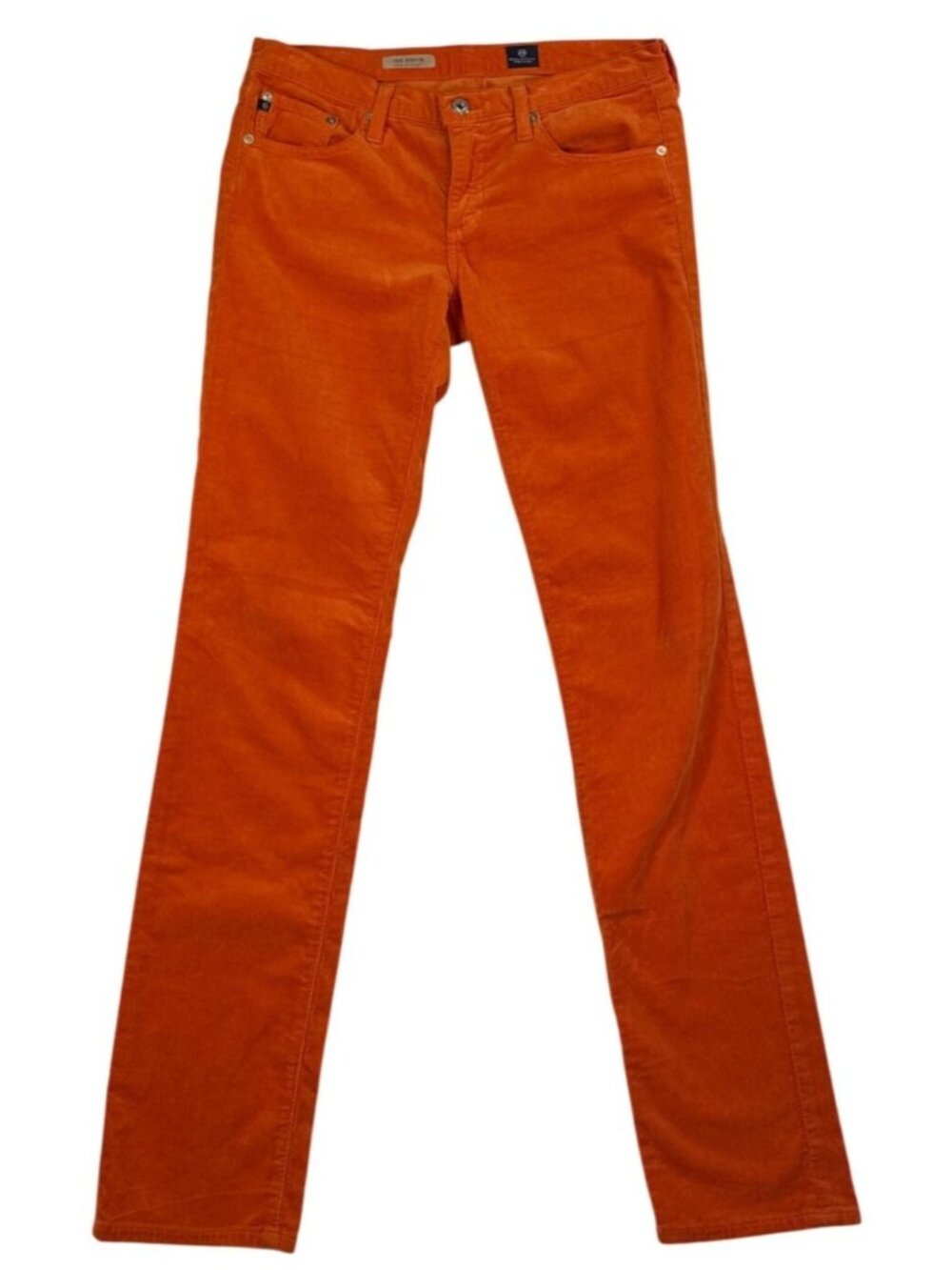 AG Adriano Goldschmied Stevie Slim Straight Corduroy Pants Women's 29R Orange